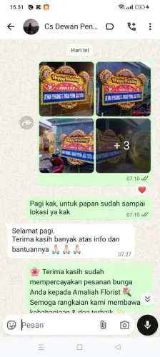 Testimonial Papan Bunga Pernikahan darmajaya